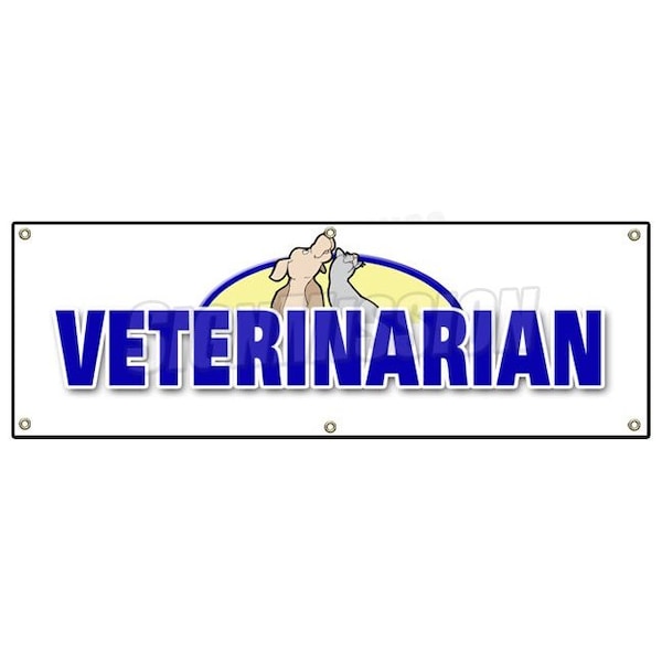 VETERINARIAN BANNER SIGN vet animal hospital grooming groomer kennel pet